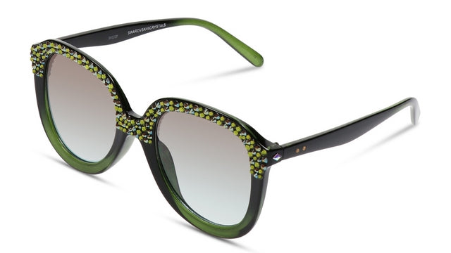 JIMMY CRYSTAL GL1481-GREEN round glasses in vibrant purple, featuring a full-rimmed design and comfortable fit for women.