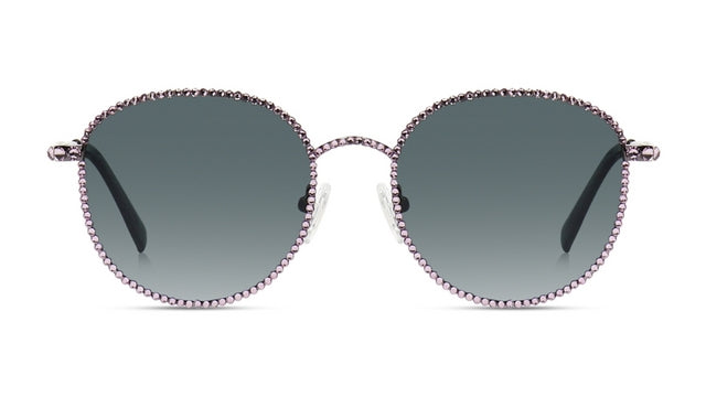 JIMMY CRYSTAL GL20003-S.NIGHT round full-rimmed black metal glasses for women, showcasing elegant design and comfortable fit.