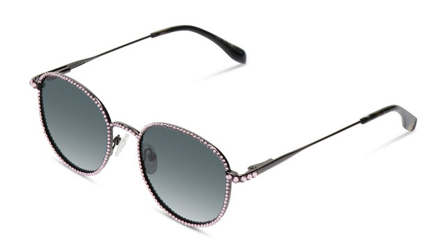 JIMMY CRYSTAL GL20003-S.NIGHT round full-rimmed black metal glasses for women, showcasing elegant design and comfortable fit.