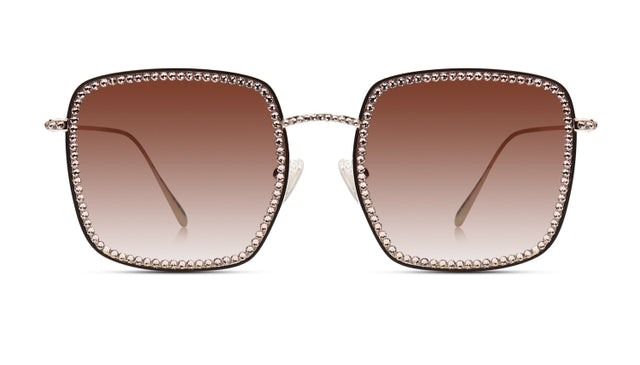 JIMMY CRYSTAL GL20005-SILK full-rimmed square frame in gold, designed for women, showcasing its elegant metal finish.