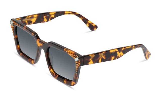 JIMMY CRYSTAL GLT1019-C4-L/AMBER+B full-rimmed square frame glasses in brown, designed for women.