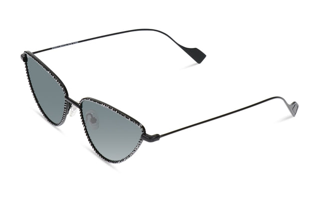 Stylish JIMMY CRYSTAL GLT9088-C4-HT cat eye glasses in black metal frame, designed for women.