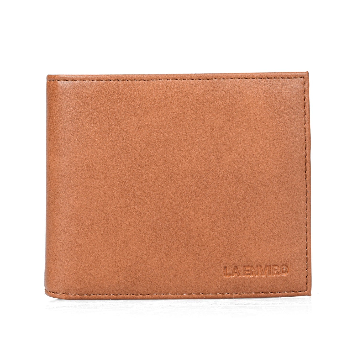 JP Men's Vegan Wallet in Tan, featuring multiple compartments and RFID protection, made from high-quality ECO PU vegan leather.