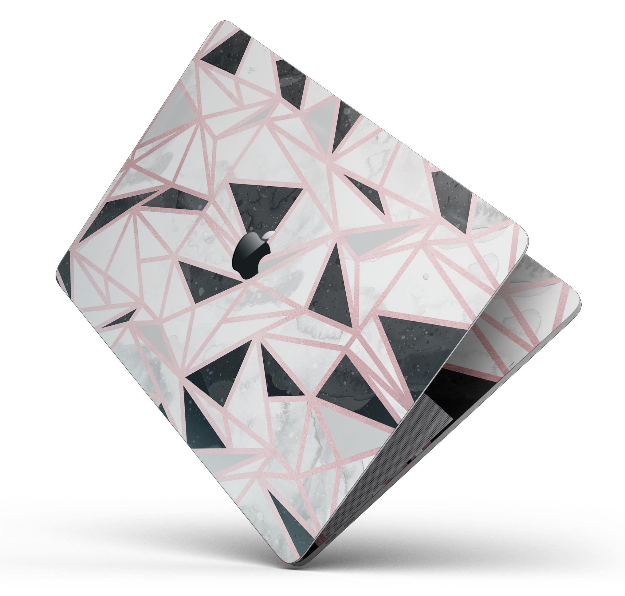 Karamfila Marble & Rose Gold skin decal wrap kit for Apple MacBook, showcasing a stylish design and premium vinyl material.