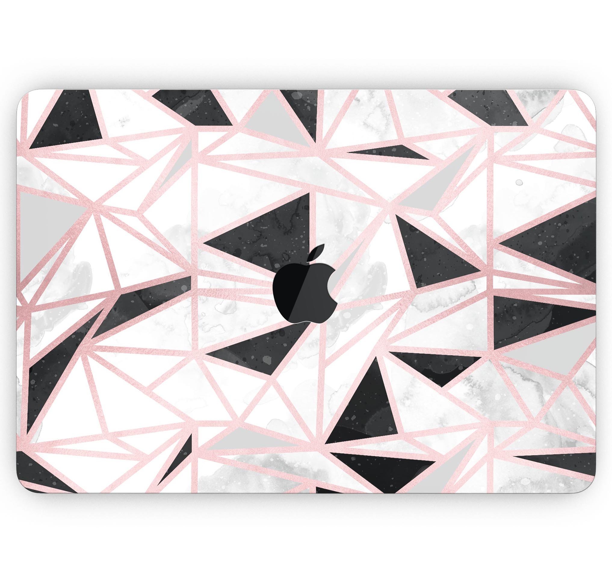 Karamfila Marble & Rose Gold skin decal wrap kit for Apple MacBook, showcasing a stylish design and premium vinyl material.