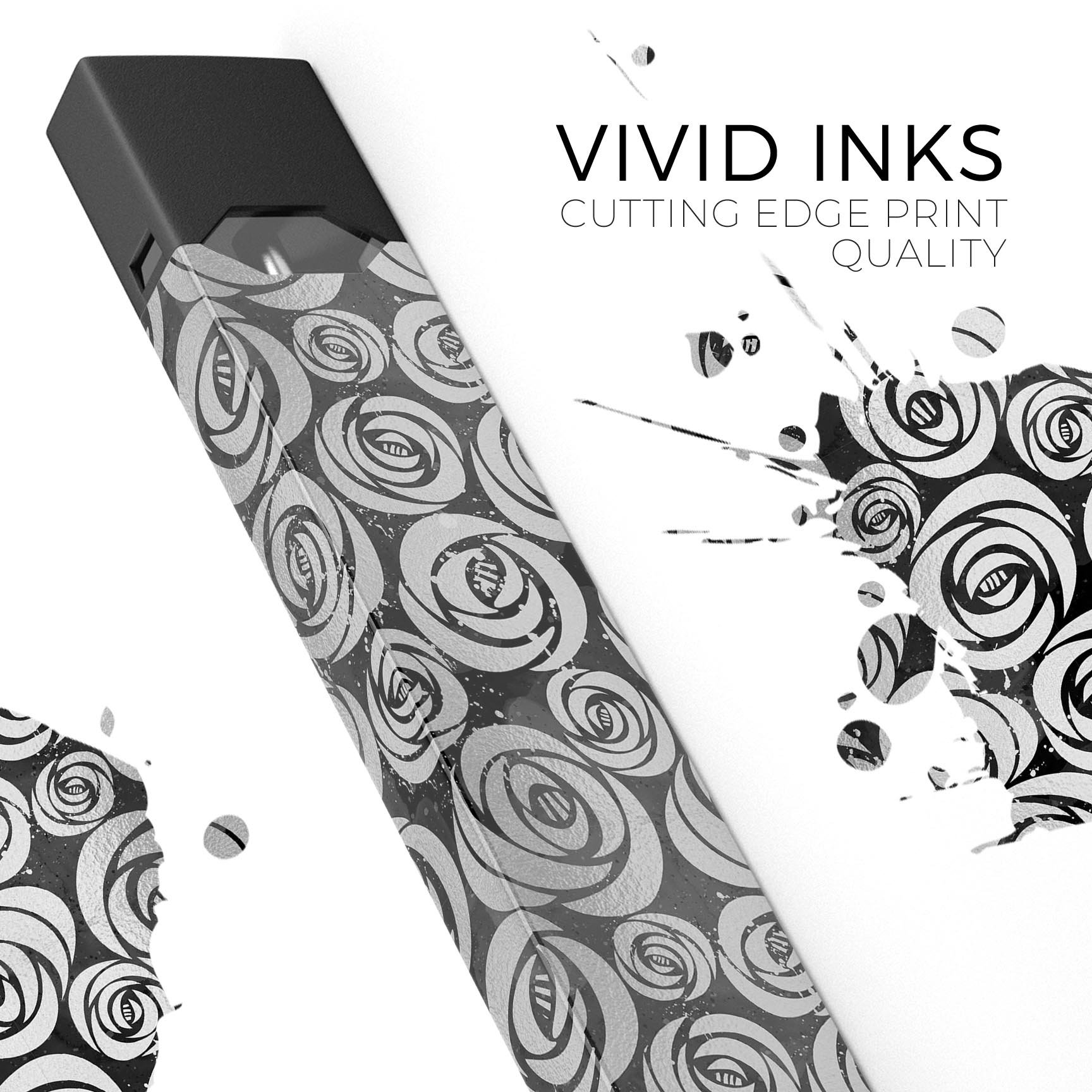 Karamfila Silver & Pink Marble V9 skin-wrap for JUUL device, showcasing vibrant colors and a sleek design.