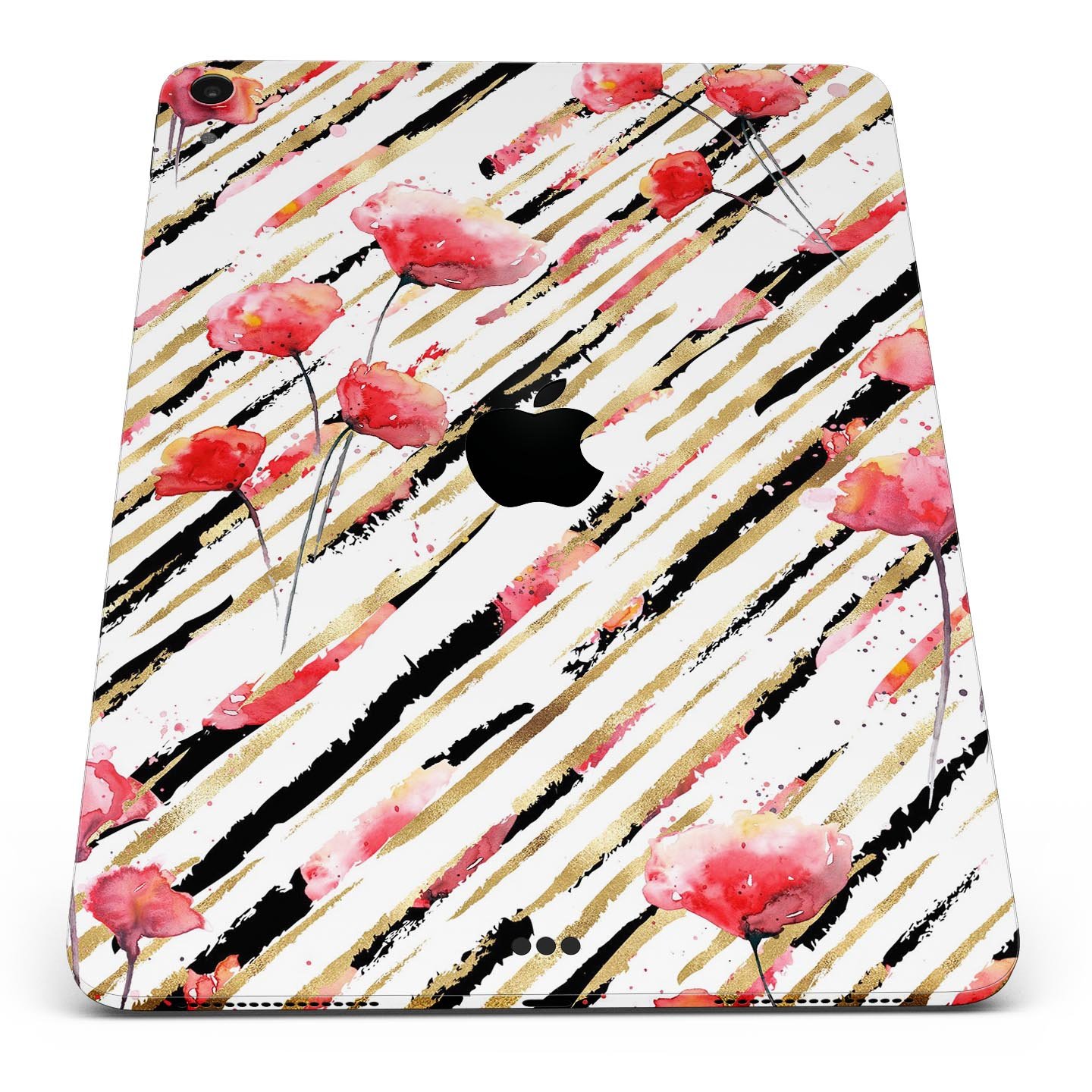 Karamfila Watercolo Poppies V12 full-body skin decal for Apple devices, showcasing vibrant poppy design and premium 3M material.