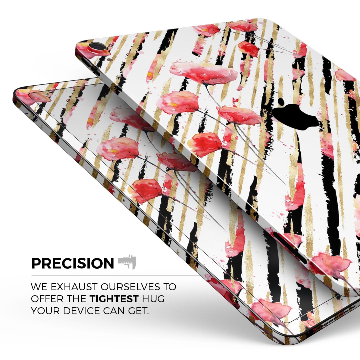 Karamfila Watercolo Poppies V12 full-body skin decal for Apple devices, showcasing vibrant poppy design and premium 3M material.