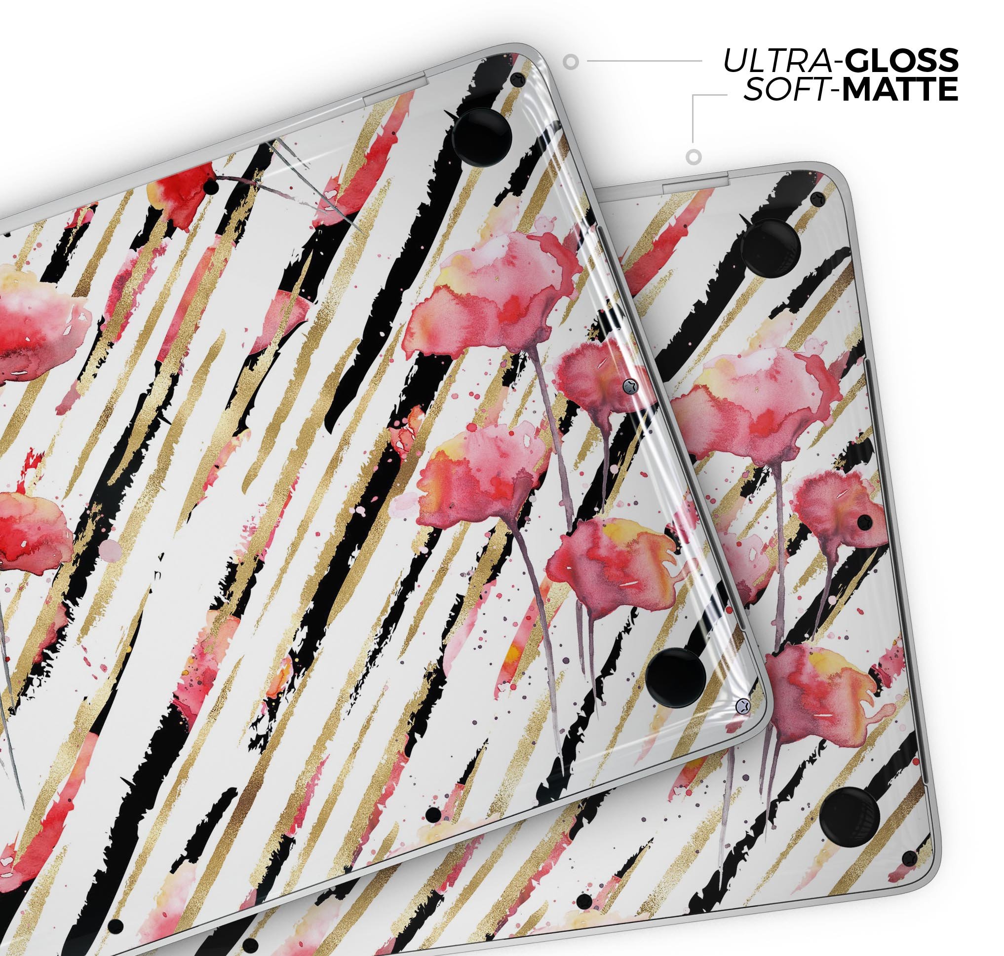 Karamfila Watercolo Poppies V12 skin decal wrap kit for MacBook, featuring vibrant poppy design and premium vinyl material.