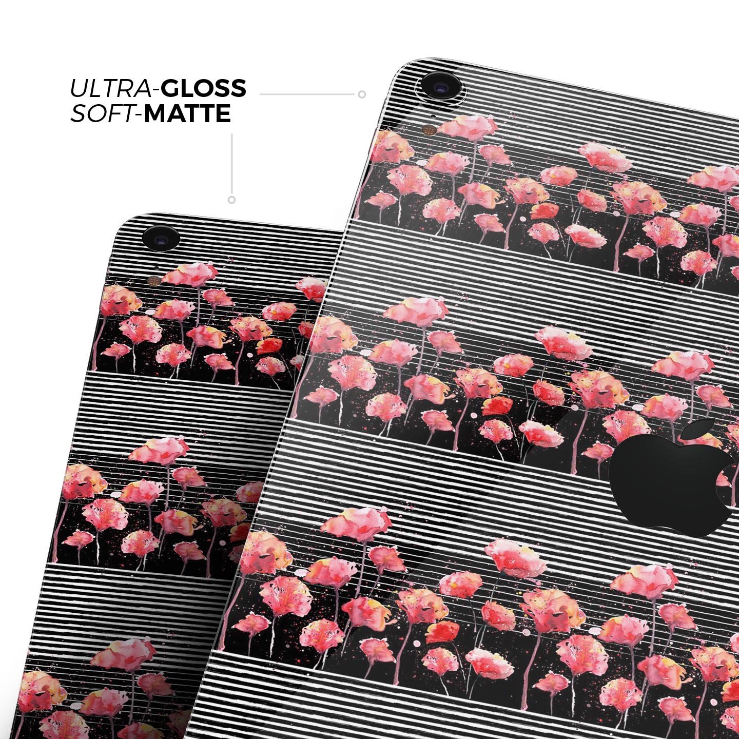 Karamfila Watercolo Poppies V2 full-body skin decal for Apple devices, showcasing vibrant poppy design and premium 3M material.