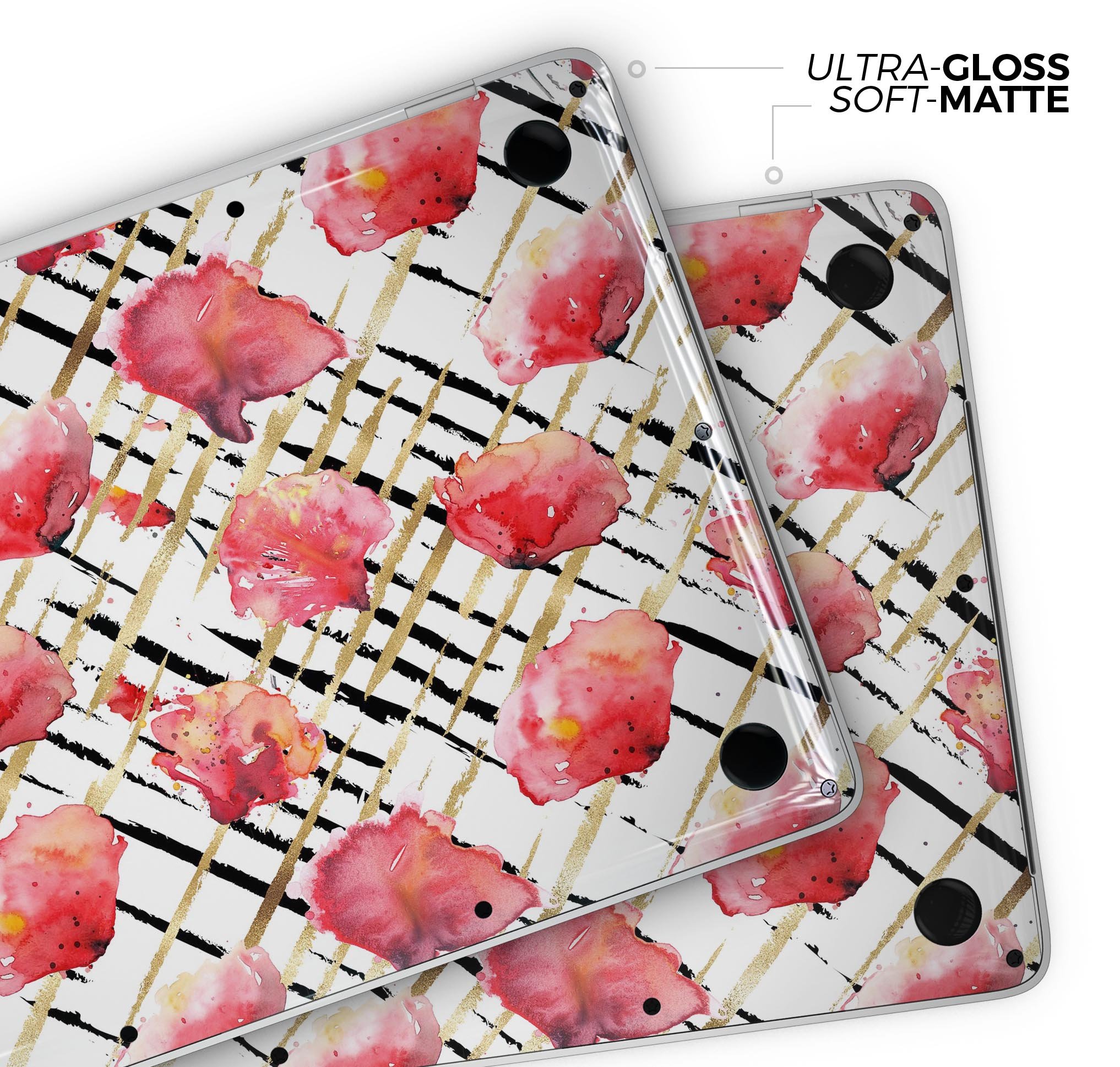 Karamfila Watercolo Poppies V25 skin decal wrap kit for MacBook, showcasing vibrant poppy design on a sleek surface.