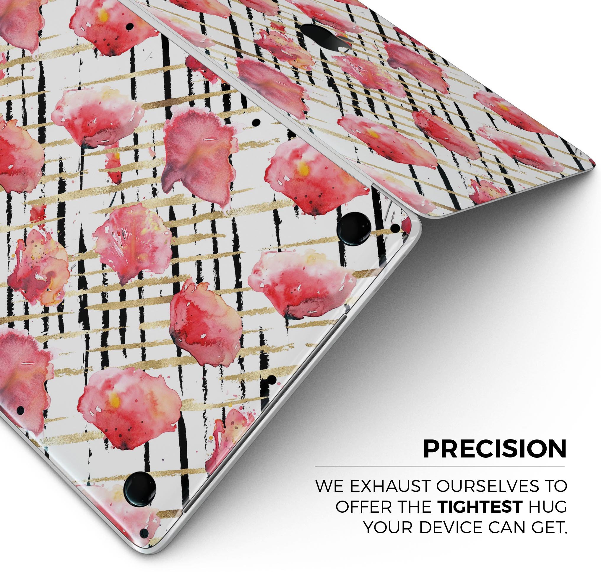 Karamfila Watercolo Poppies V25 skin decal wrap kit for MacBook, showcasing vibrant poppy design on a sleek surface.