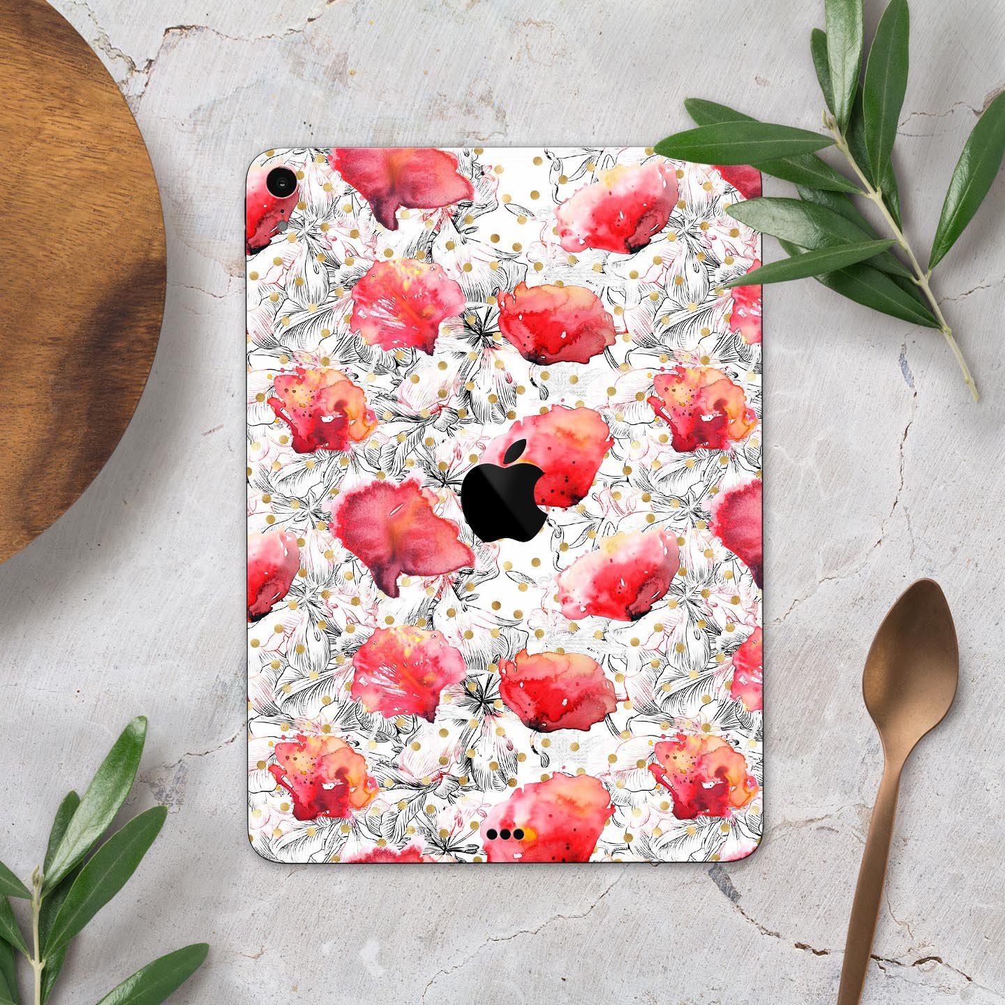 Karamfila Watercolo Poppies V26 full-body skin decal for Apple devices, showcasing vibrant poppy design and premium finish.