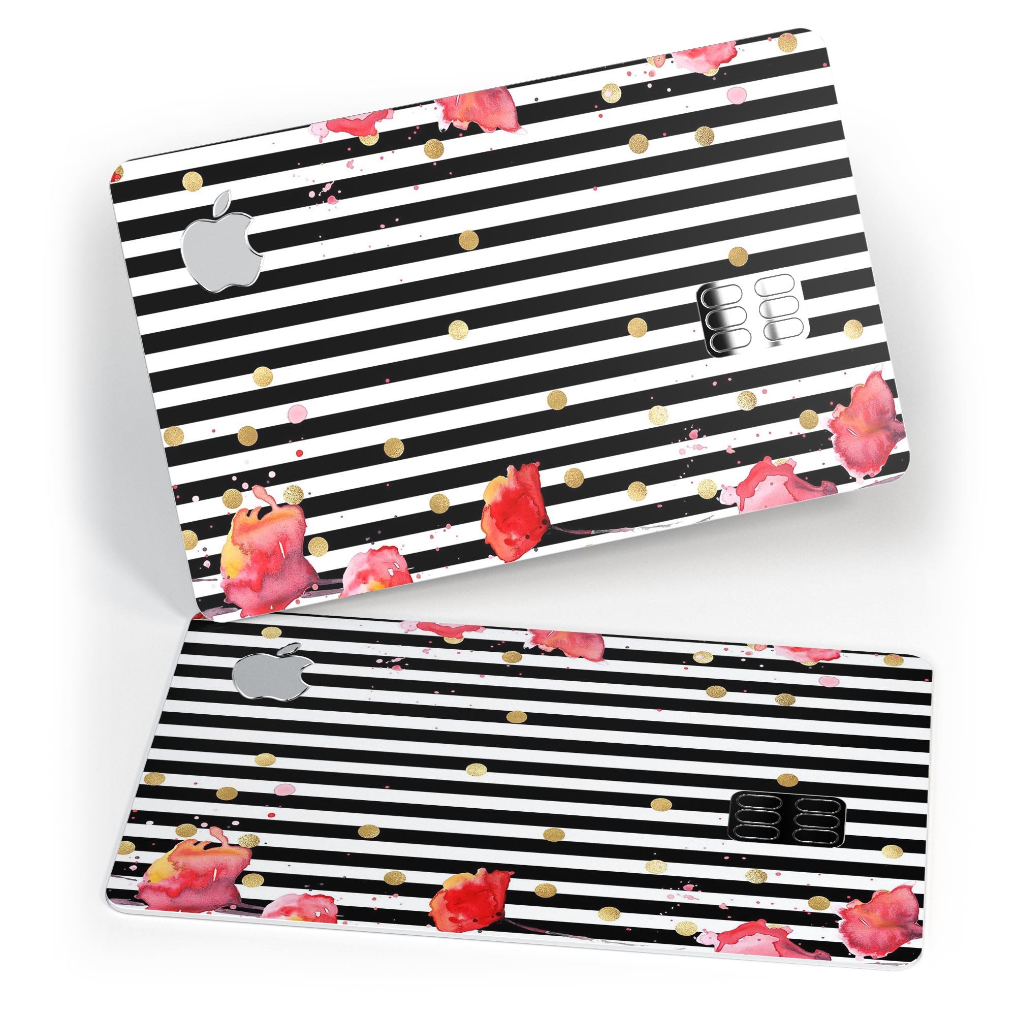 Karamfila Watercolo Poppies V28 skin kit for Apple Card, showcasing vibrant poppy design and premium vinyl material.