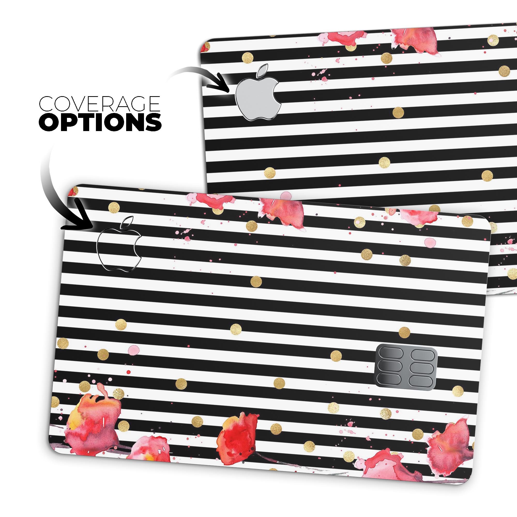 Karamfila Watercolo Poppies V28 skin kit for Apple Card, showcasing vibrant poppy design and premium vinyl material.
