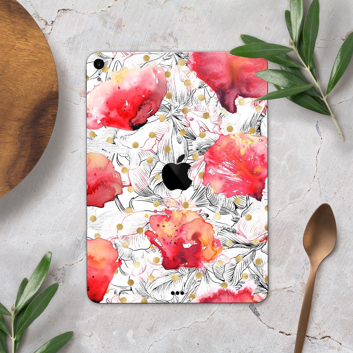 Karamfila Watercolo Poppies V29 full-body skin decal for Apple devices, featuring vibrant poppy design and premium 3M materials.