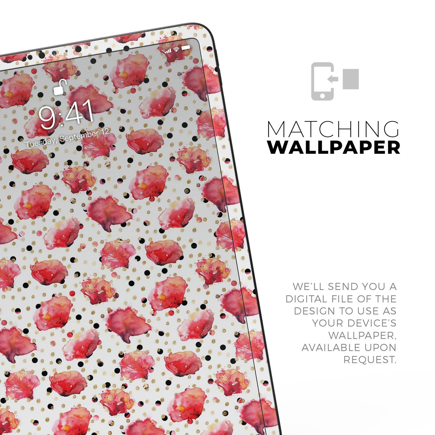Karamfila Watercolo Poppies V3 full body skin decal for Apple devices, featuring vibrant poppy design and premium 3M materials.