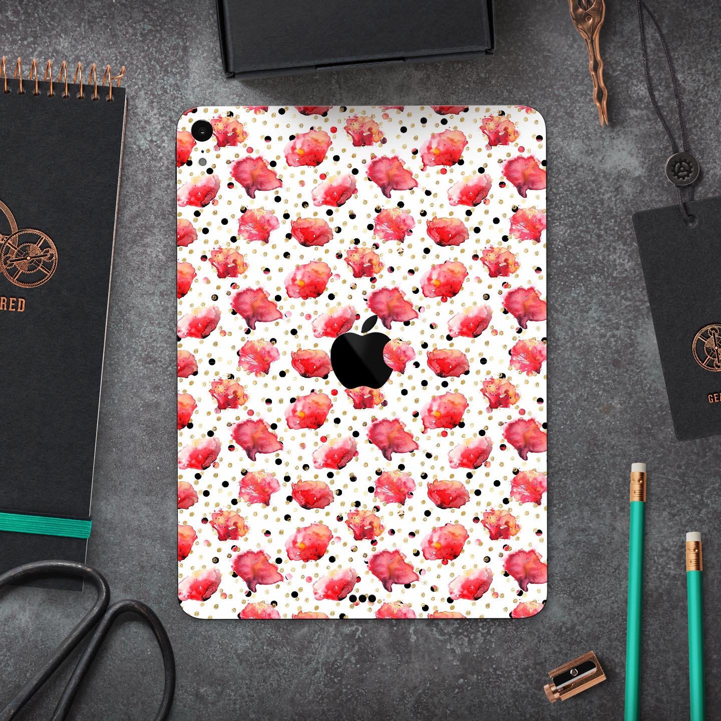 Karamfila Watercolo Poppies V3 full body skin decal for Apple devices, featuring vibrant poppy design and premium 3M materials.