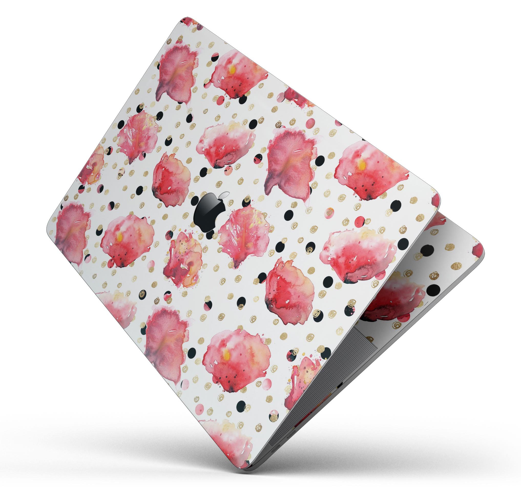Karamfila Watercolo Poppies V4 skin decal wrap kit for MacBook, showcasing vibrant poppy design on premium vinyl material.