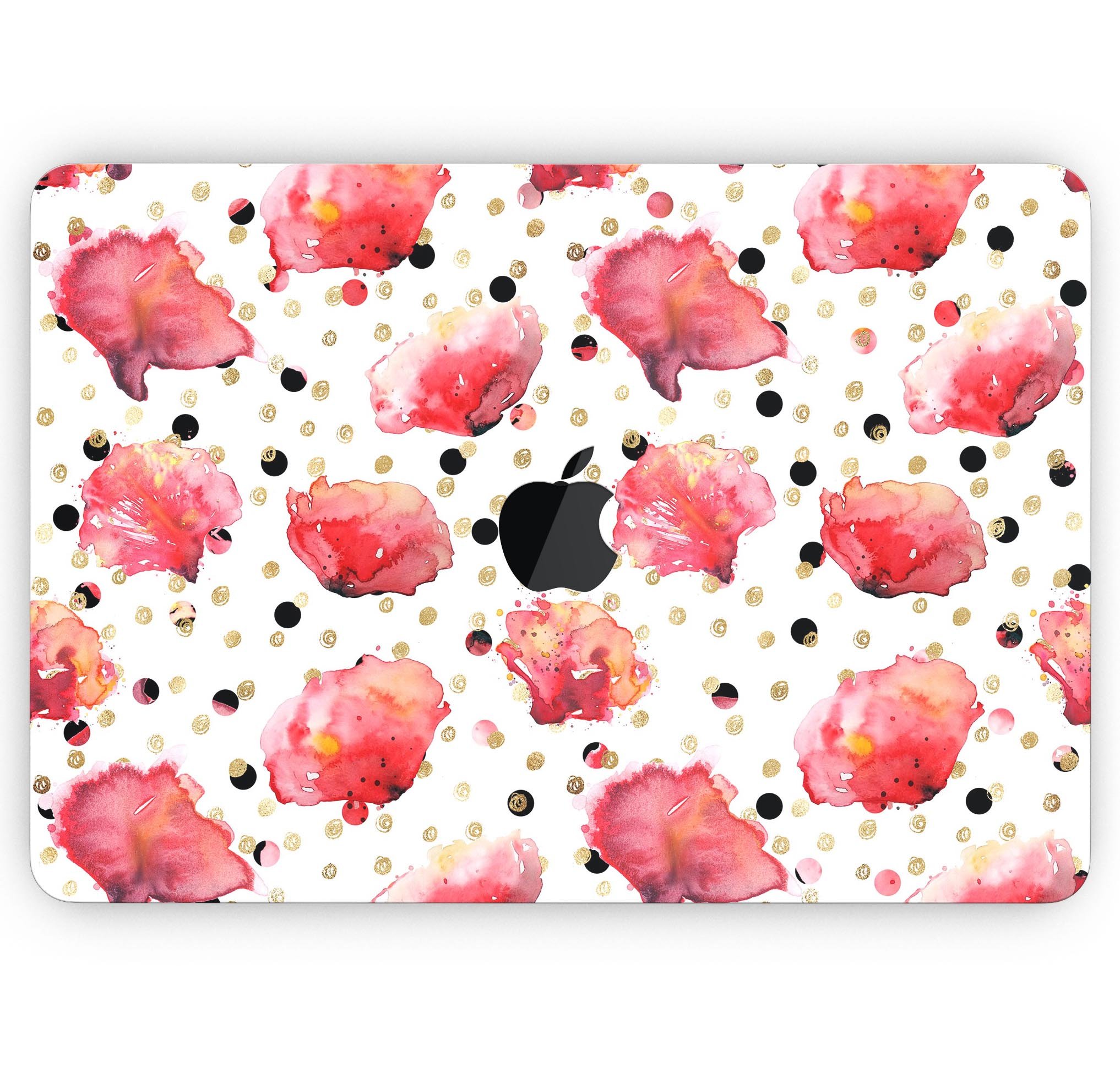 Karamfila Watercolo Poppies V4 skin decal wrap kit for MacBook, showcasing vibrant poppy design on premium vinyl material.