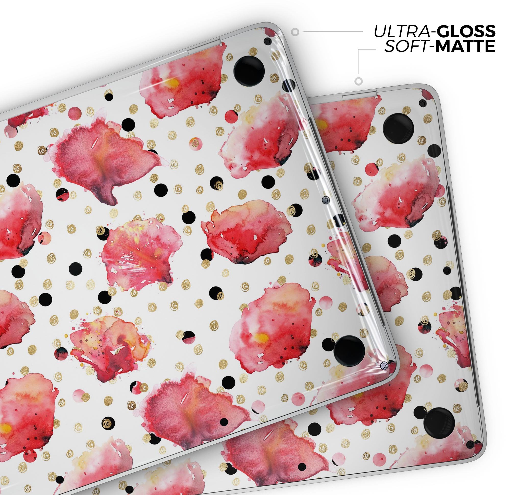 Karamfila Watercolo Poppies V4 skin decal wrap kit for MacBook, showcasing vibrant poppy design on premium vinyl material.