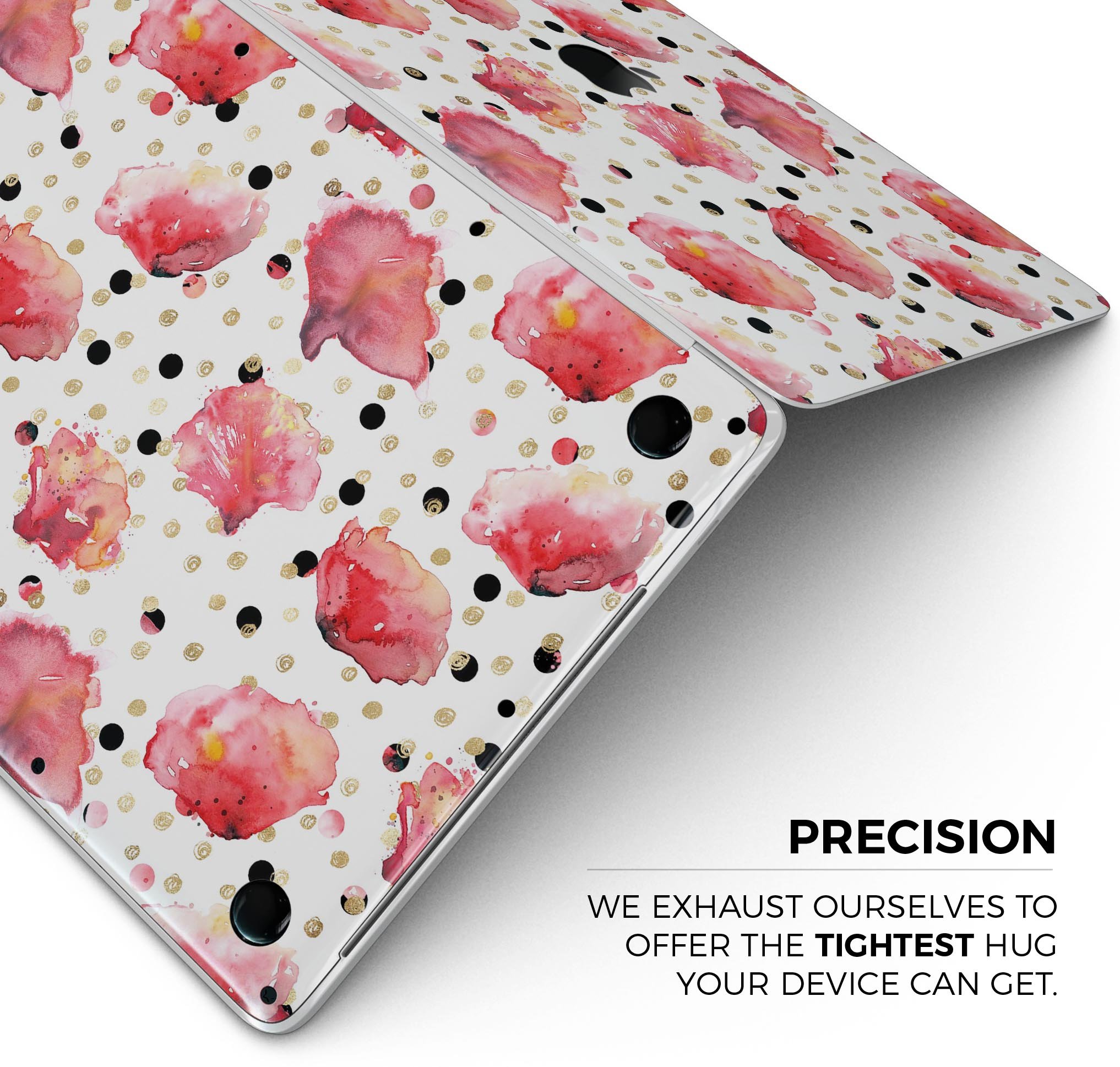 Karamfila Watercolo Poppies V4 skin decal wrap kit for MacBook, showcasing vibrant poppy design on premium vinyl material.