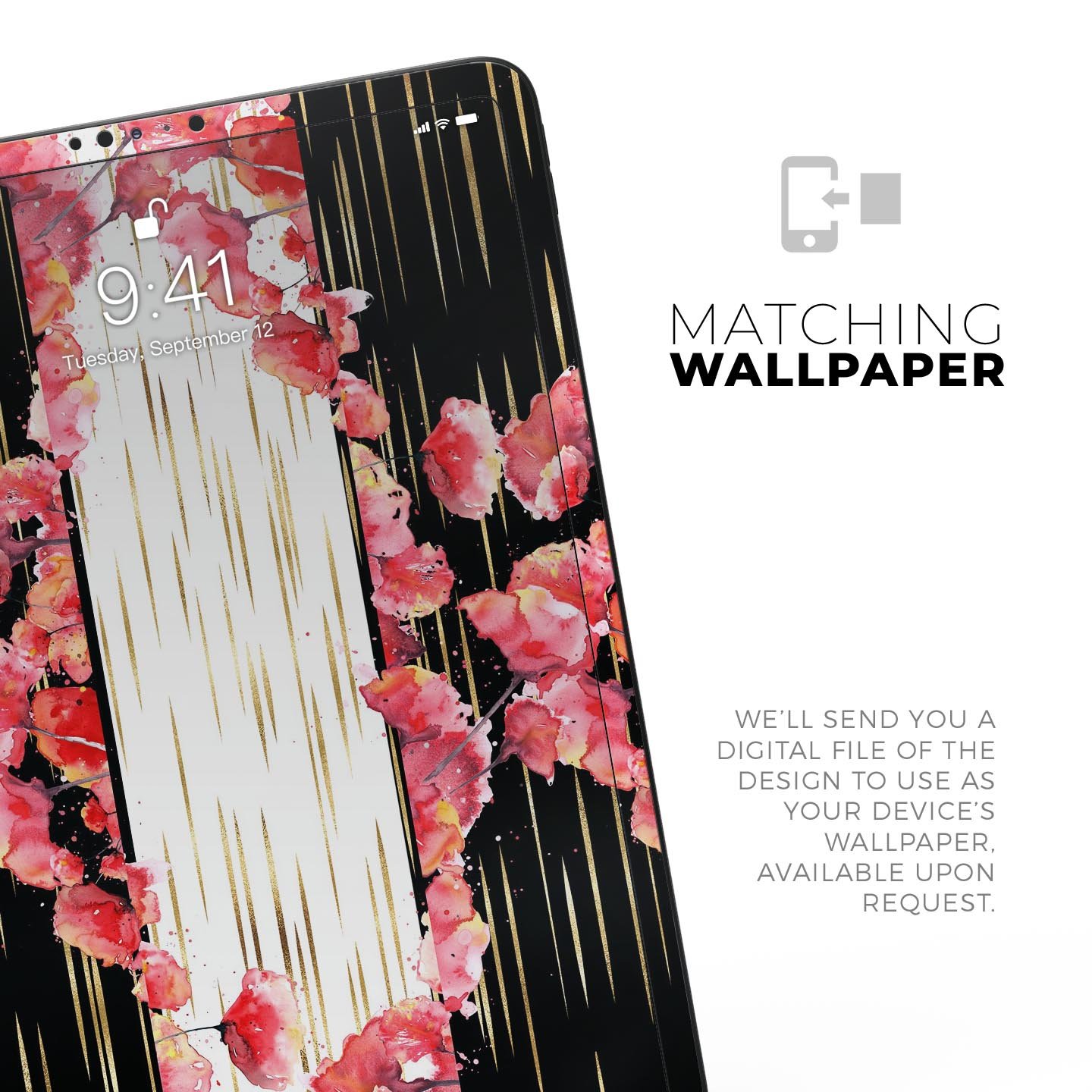 Karamfila Watercolo Poppies V5 full body skin decal for Apple devices, featuring vibrant poppy design and premium 3M materials.