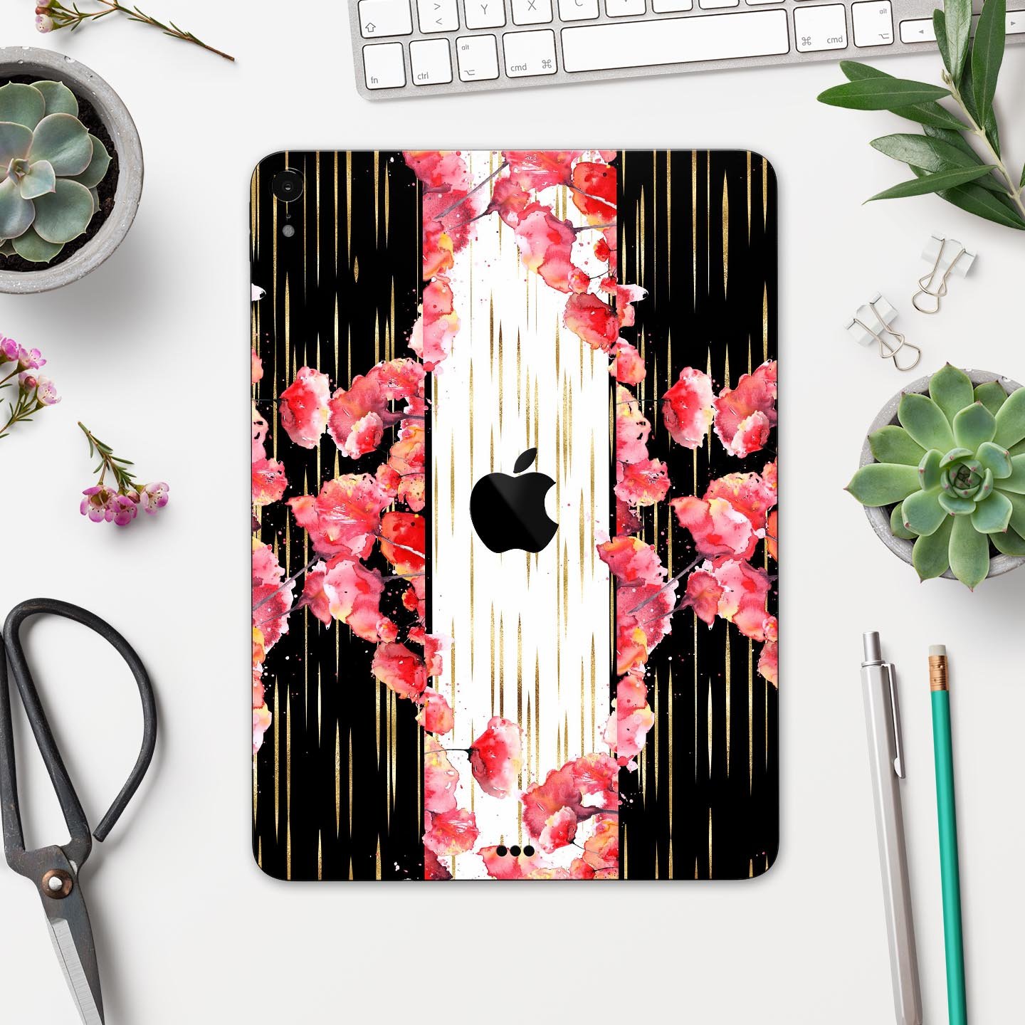 Karamfila Watercolo Poppies V5 full body skin decal for Apple devices, featuring vibrant poppy design and premium 3M materials.