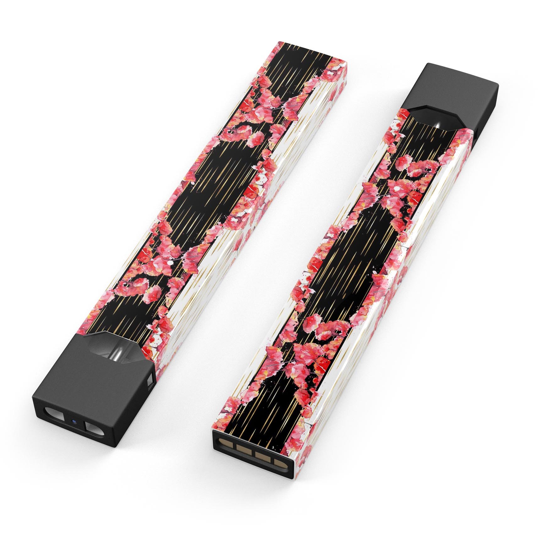 Karamfila Watercolo Poppies V6 skin wrap for JUUL device, featuring vibrant poppy design and protective lamination.
