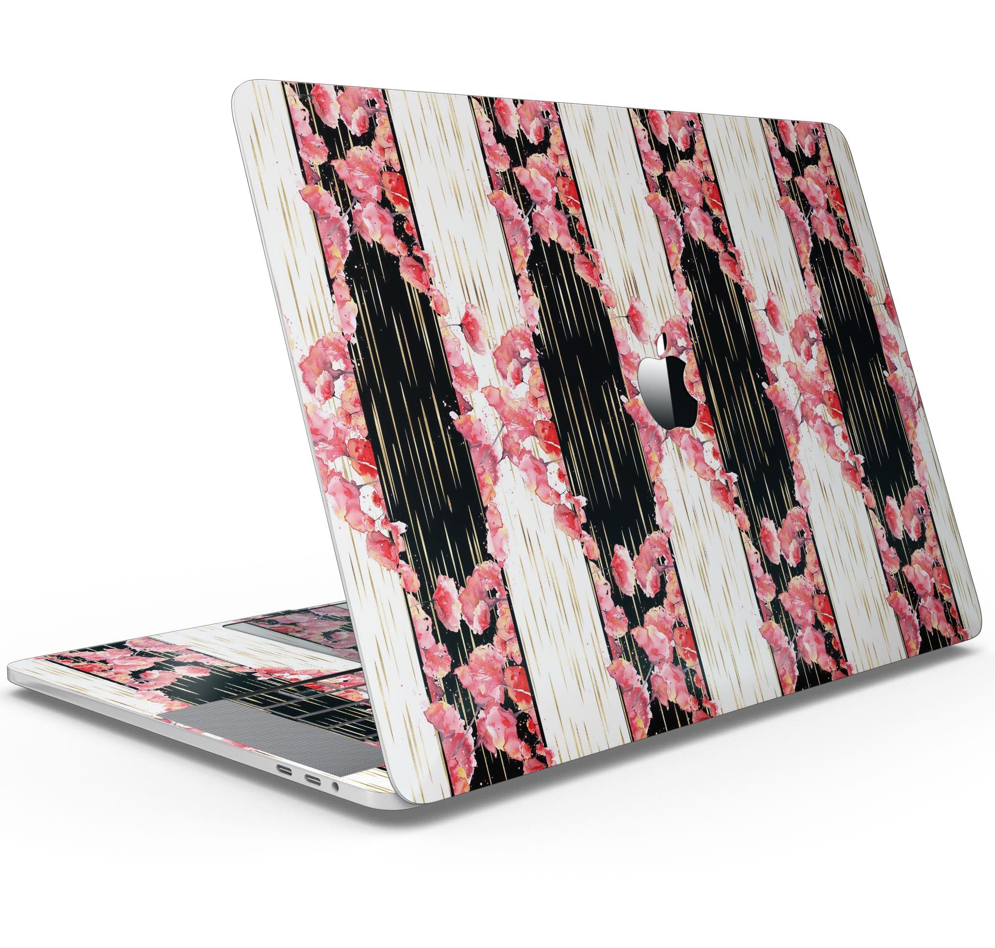 Karamfila Watercolo Poppies V6 skin decal wrap kit for MacBook, showcasing vibrant poppy design and premium vinyl material.