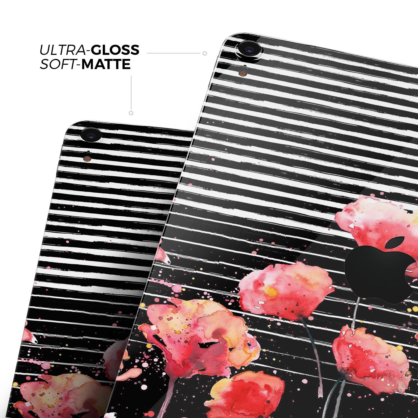 Karamfila Watercolo Poppies V7 skin decal for Apple devices, showcasing vibrant poppy design and ultra-thin protection.