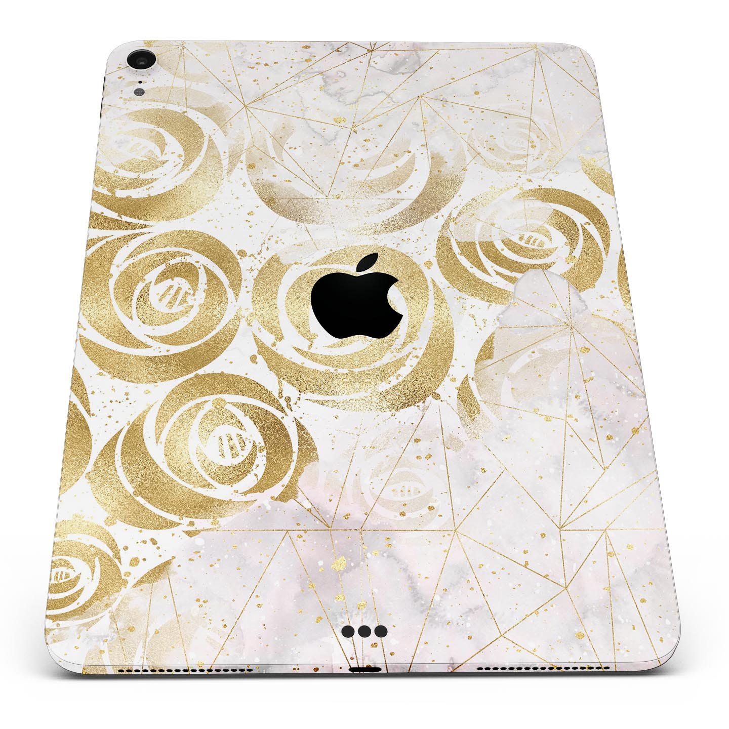 Karamfila Watercolor & Gold V14 skin decal for Apple devices, showcasing vibrant colors and a sleek design.