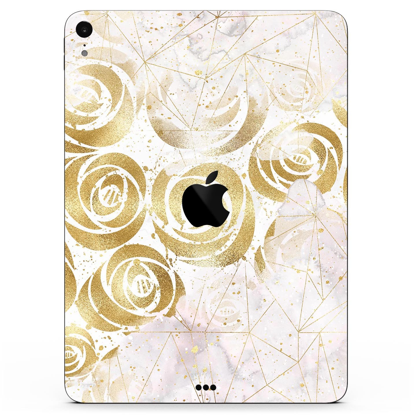 Karamfila Watercolor & Gold V14 skin decal for Apple devices, showcasing vibrant colors and a sleek design.