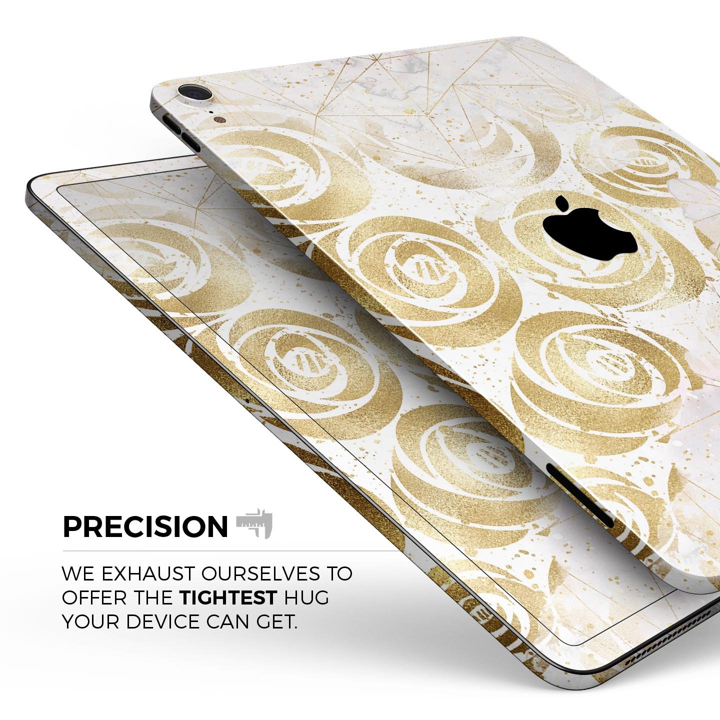 Karamfila Watercolor & Gold V14 skin decal for Apple devices, showcasing vibrant colors and a sleek design.