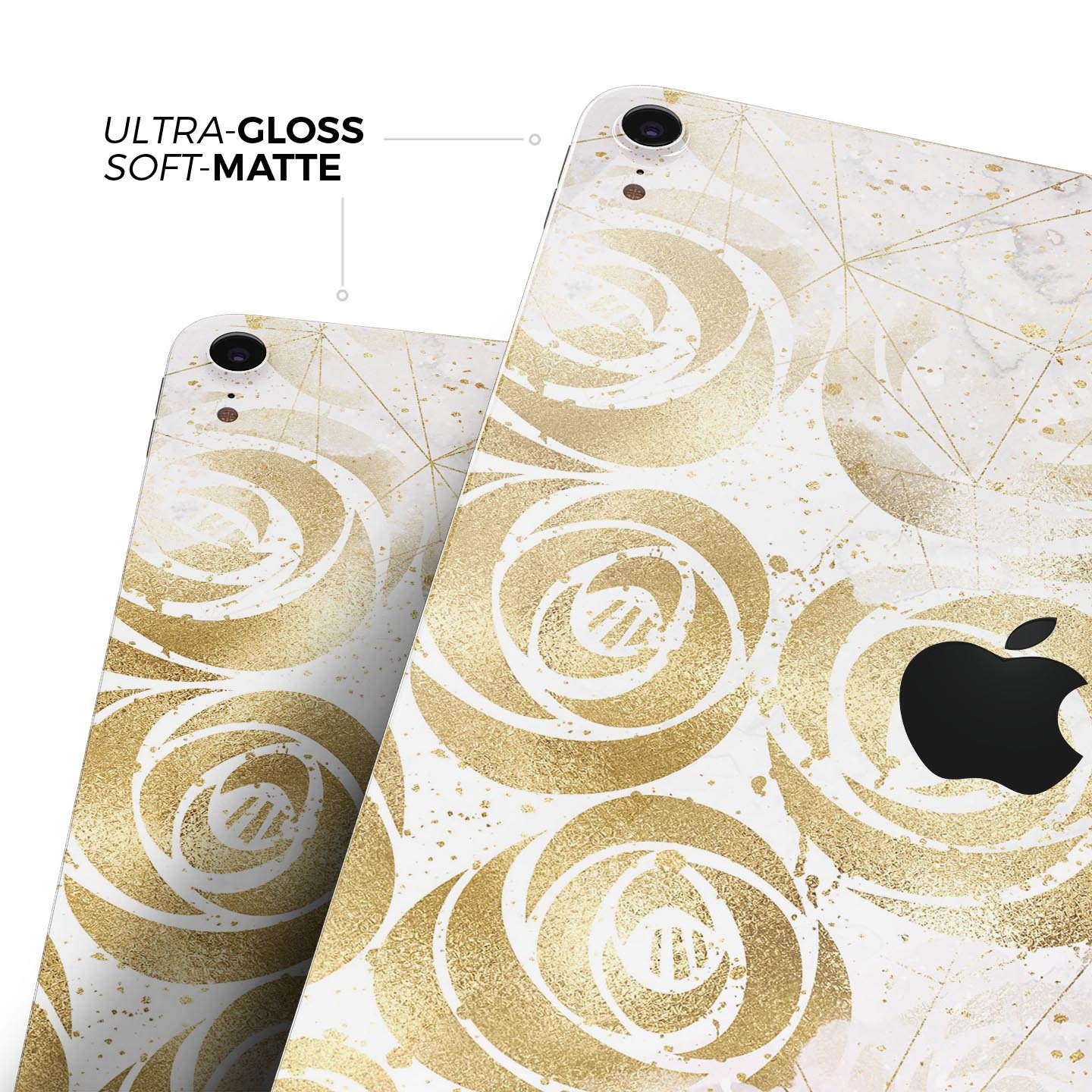 Karamfila Watercolor & Gold V14 skin decal for Apple devices, showcasing vibrant colors and a sleek design.