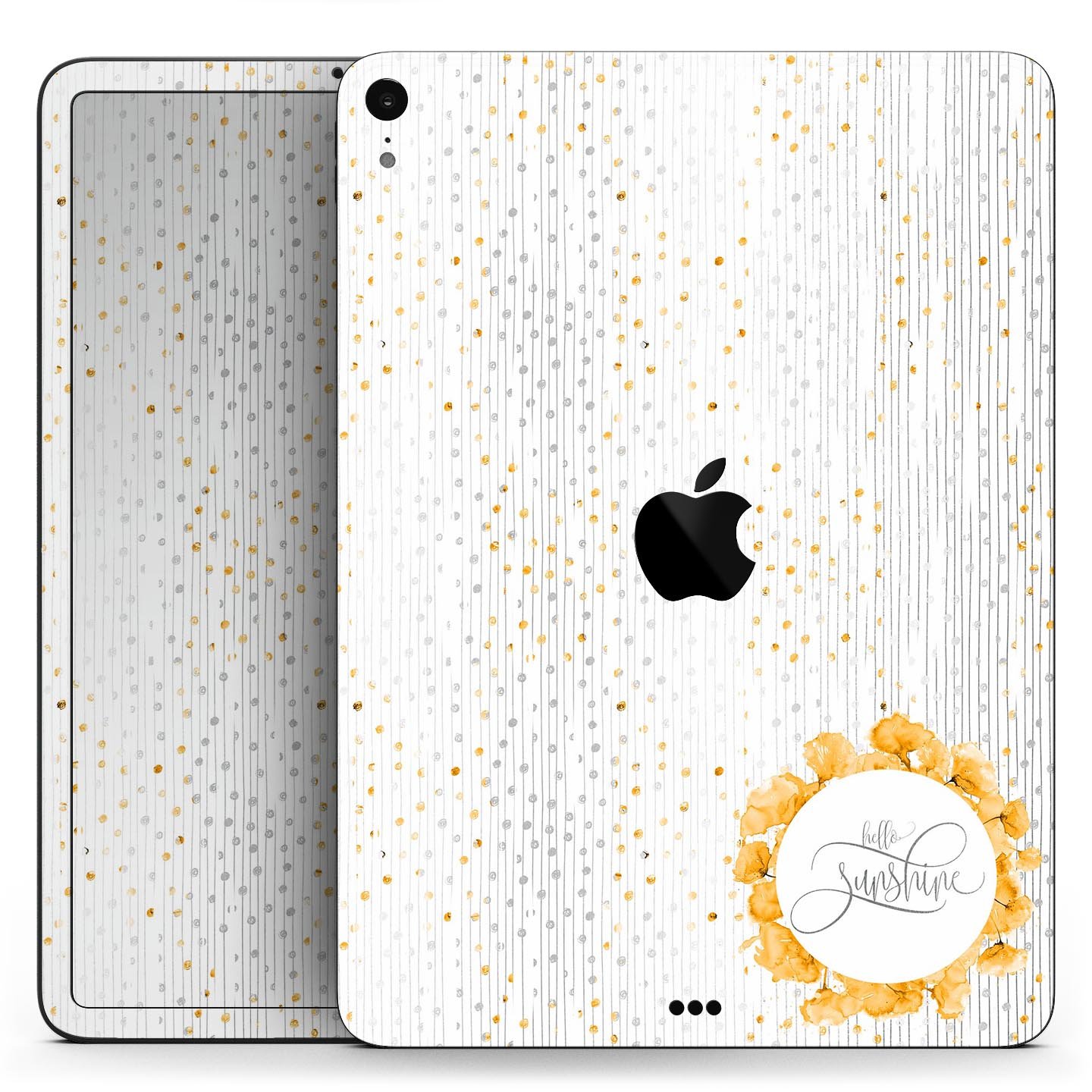 Karamfila Yellow & Gray Floral V7 full body skin decal for Apple devices, showcasing a vibrant floral design with premium 3M materials.