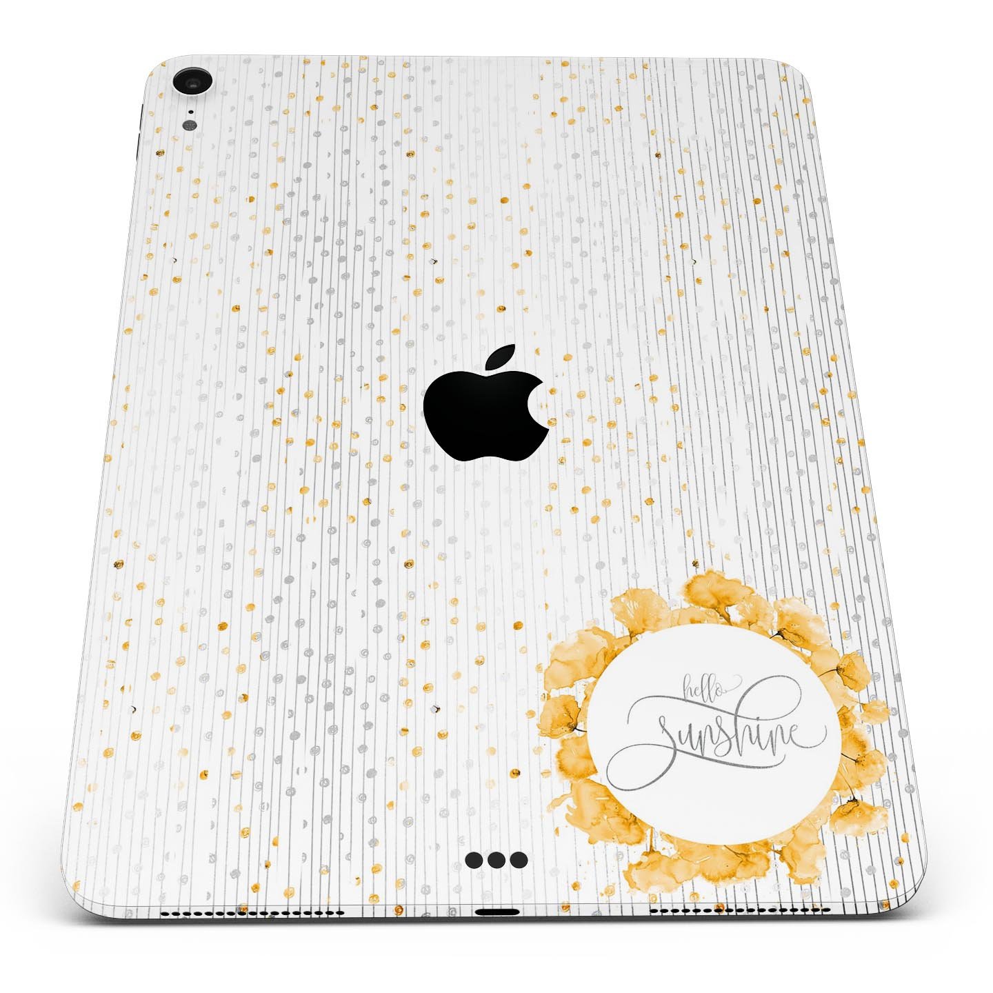 Karamfila Yellow & Gray Floral V7 full body skin decal for Apple devices, showcasing a vibrant floral design with premium 3M materials.
