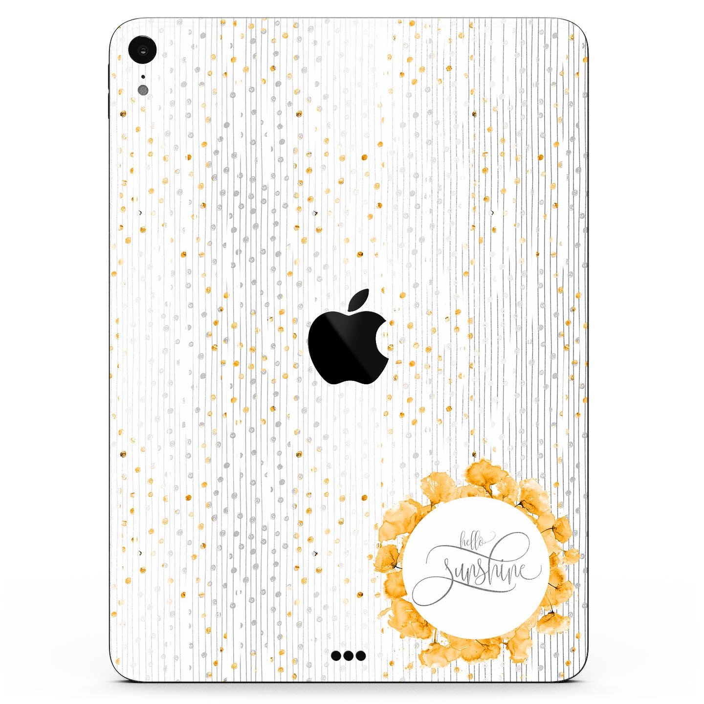 Karamfila Yellow & Gray Floral V7 full body skin decal for Apple devices, showcasing a vibrant floral design with premium 3M materials.