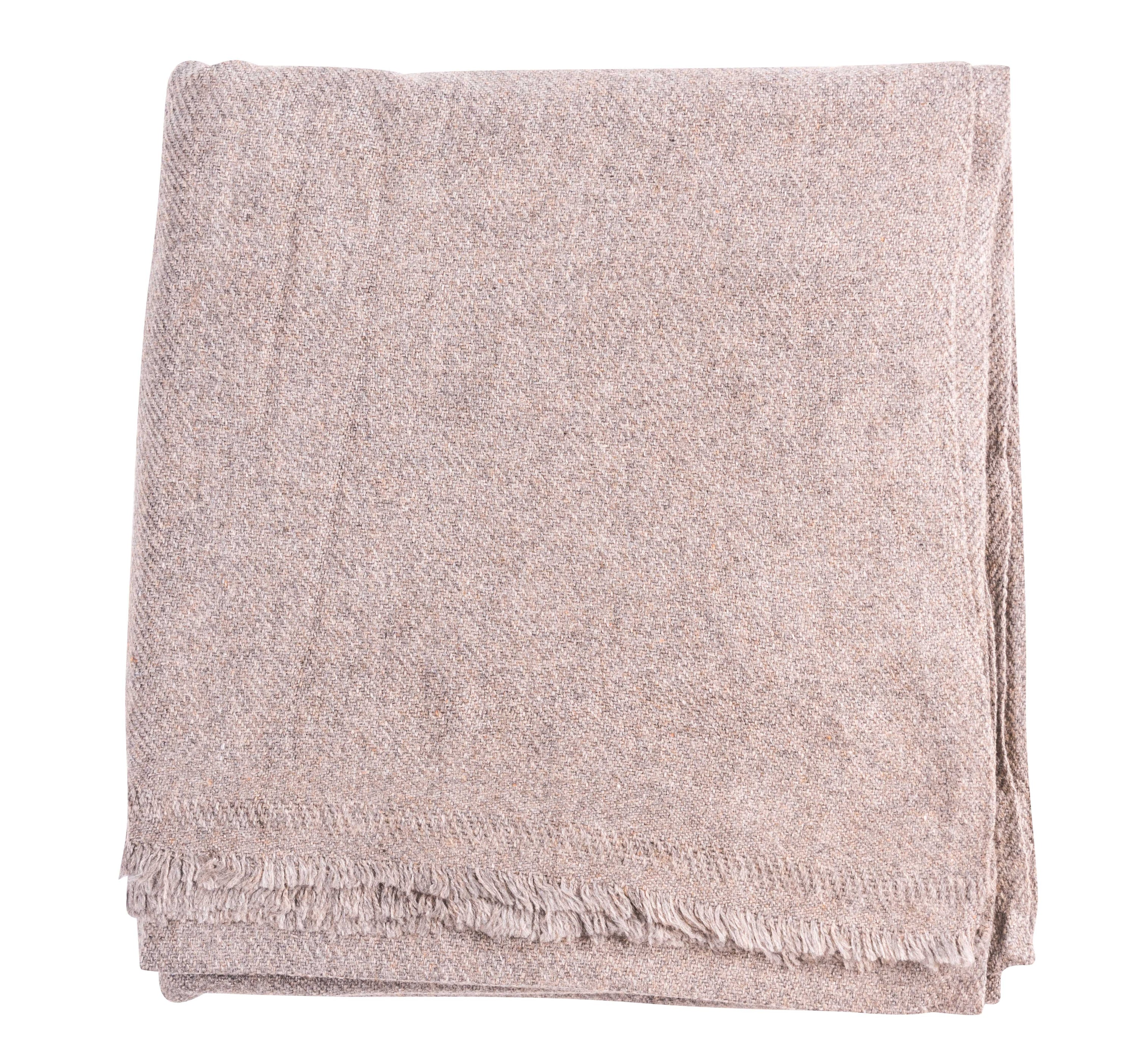 Dunkelbraune Kaschmirdecke, handgewebt in Nepal, 135 cm x 270 cm, aus 100% Kaschmir, leicht und warm.