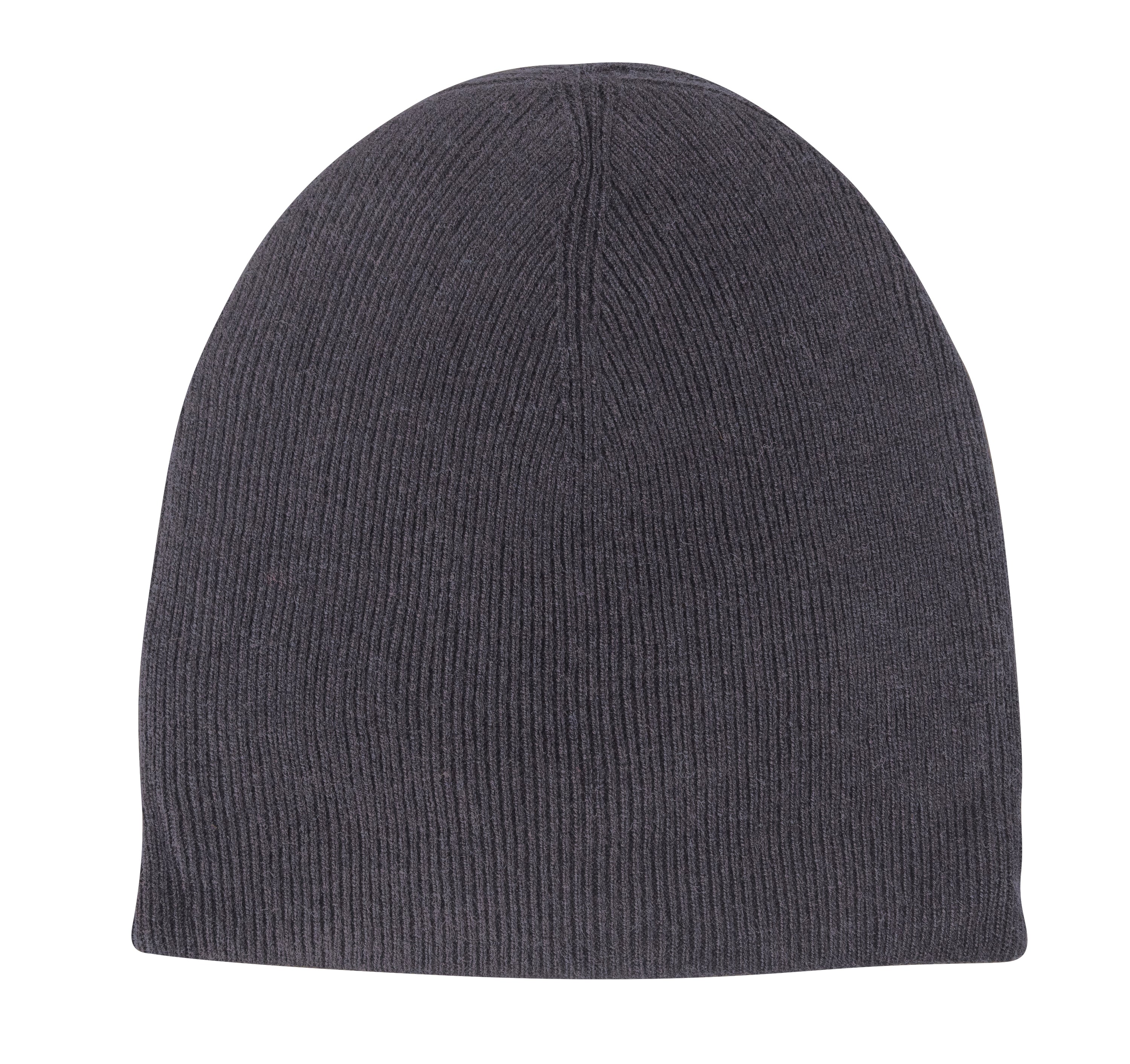 Schwarze Kaschmirmütze Beanie, leicht gerippt, handgewebt in Nepal, aus 100% Kaschmir, unisex Design.