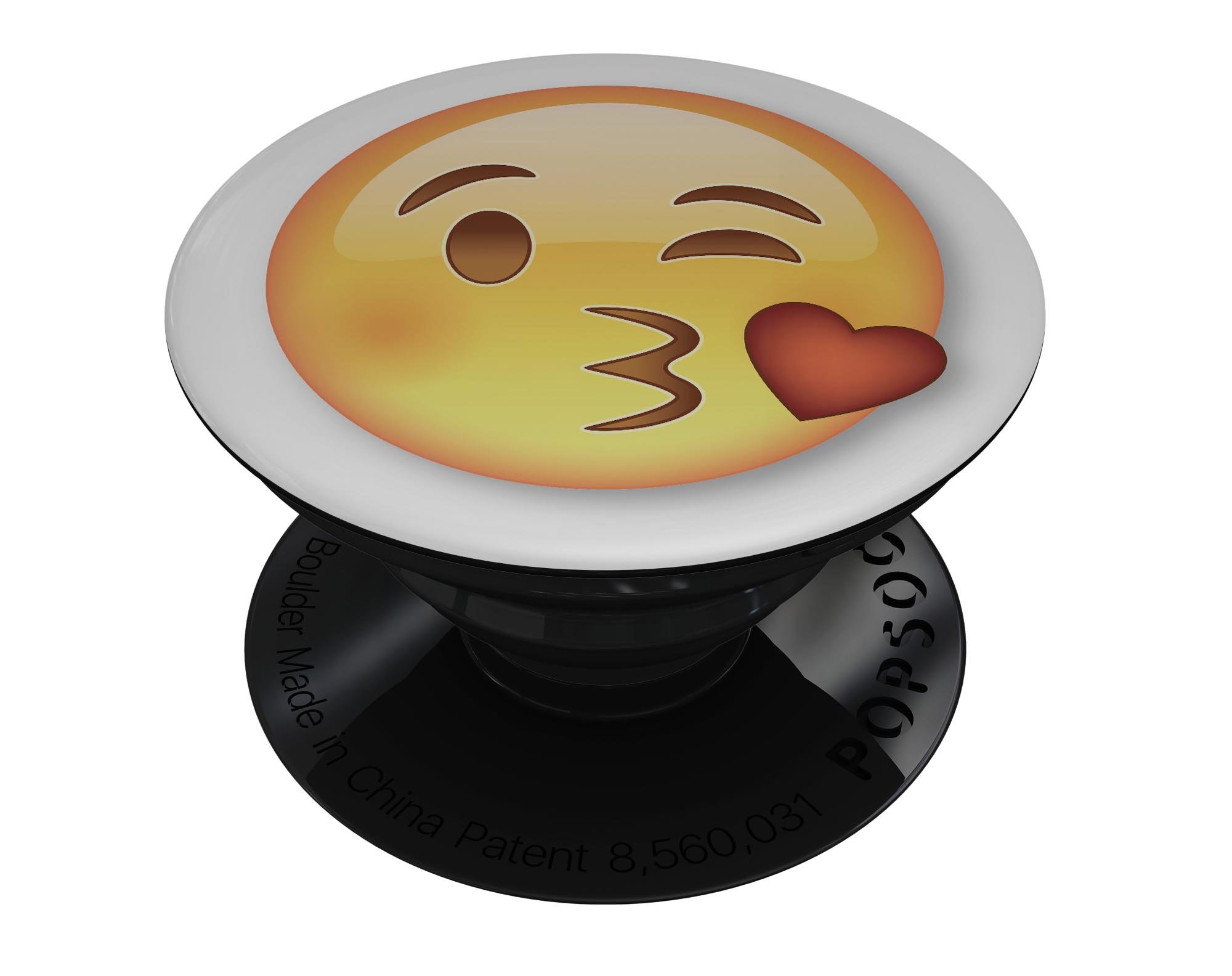 Kiss Emoticon Emoji Skin Kit for PopSockets, featuring a vibrant design on premium vinyl.