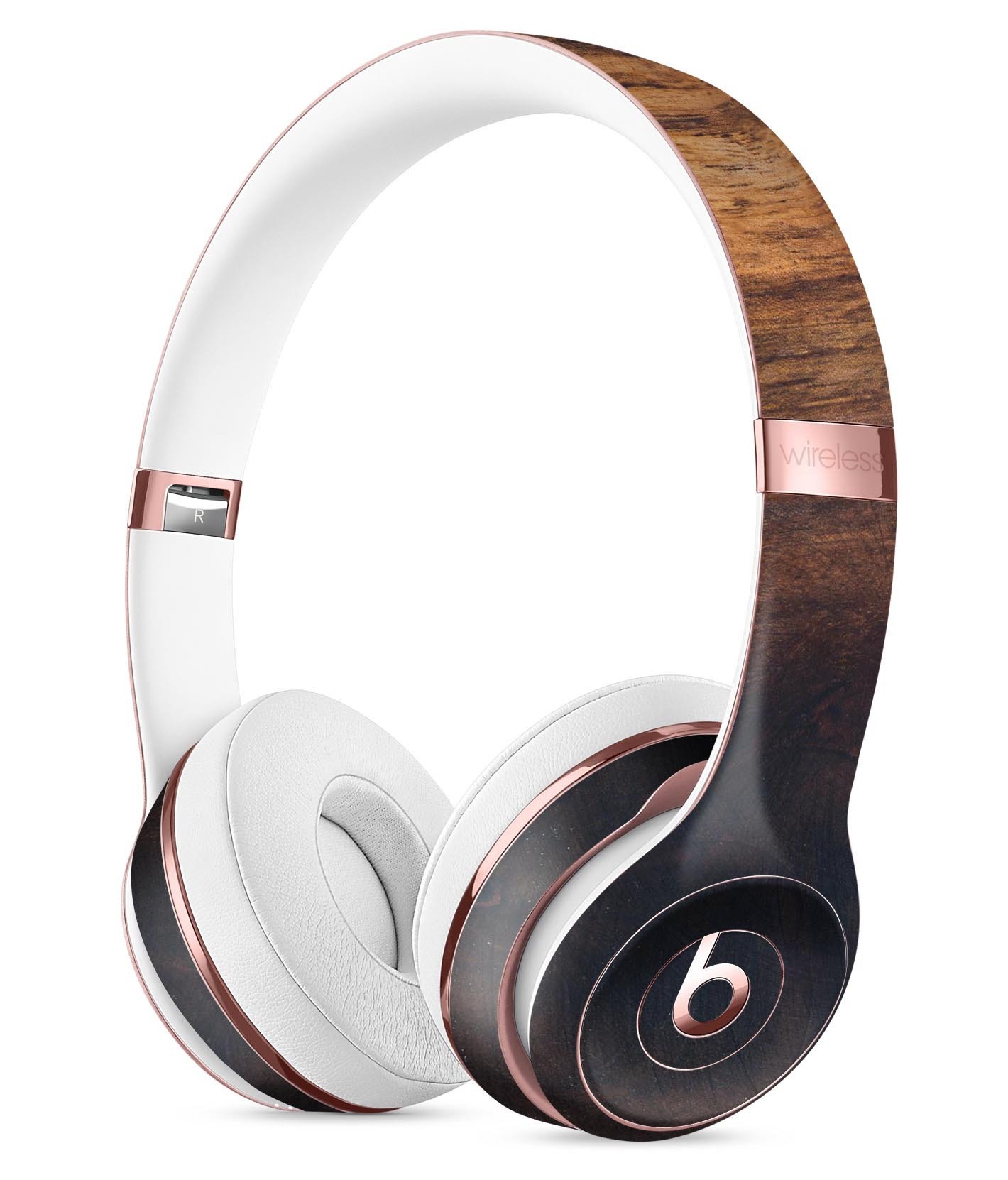Knotted Rich Wood Plank Skin Kit for Beats by Dre Solo 3, showcasing a stylish wood texture design.