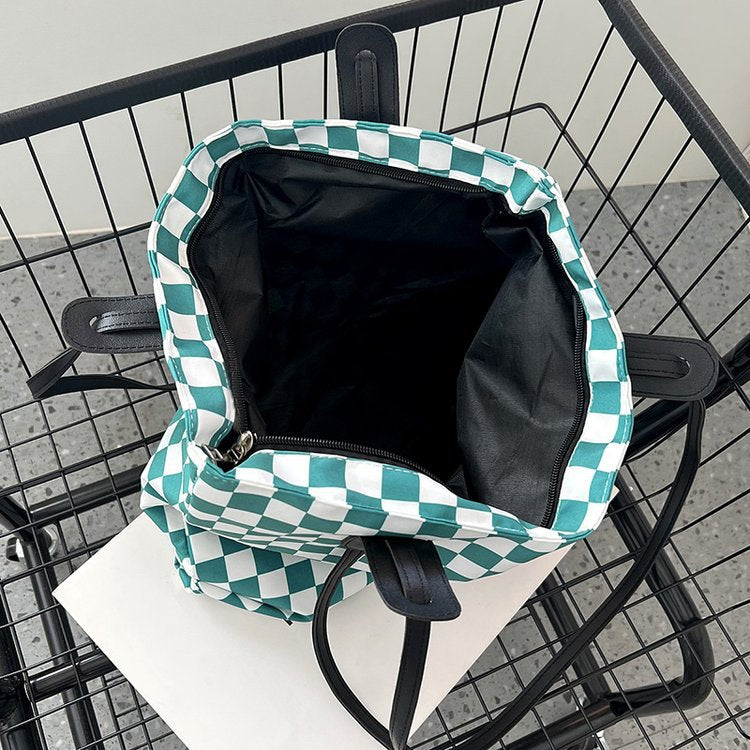 Large Capacity Simple New Bag in green, black, and pink colors with embroidery design, perfect for girls.