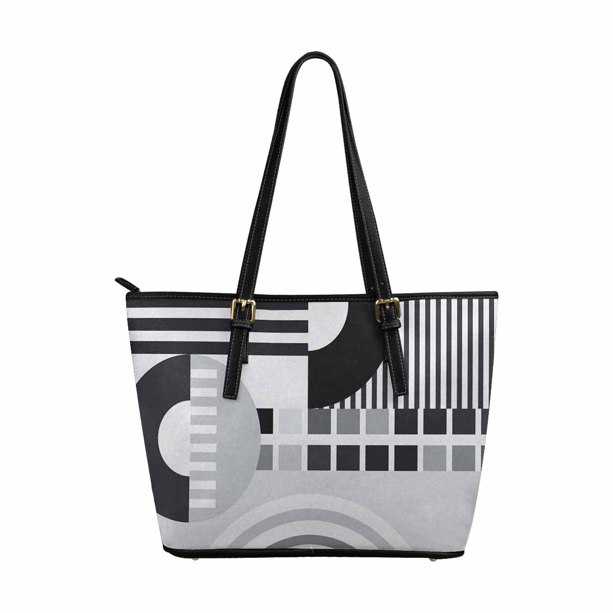 Large Leather Tote Shoulder Bag in multicolor, showcasing its spacious design and adjustable shoulder straps.