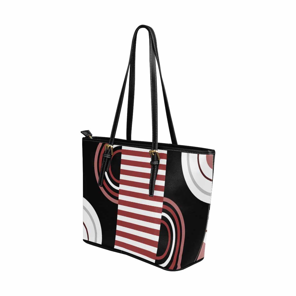 Large Leather Tote Shoulder Bag in multicolor, showcasing its spacious design and stylish appearance.