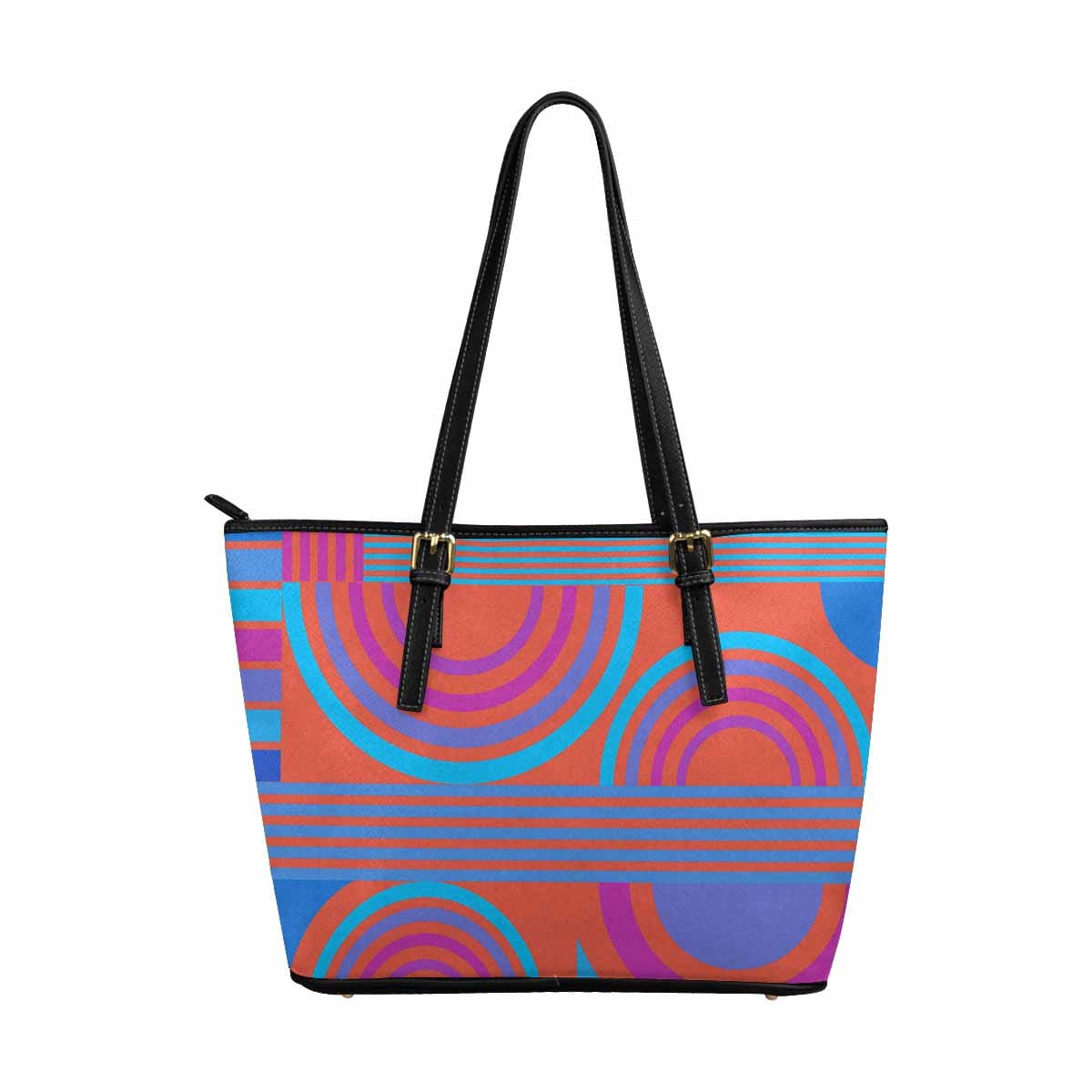 Large Leather Tote Shoulder Bag in multicolor, showcasing its spacious interior and stylish design, perfect for everyday use.
