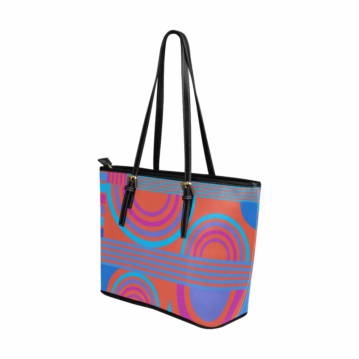 Large Leather Tote Shoulder Bag in multicolor, showcasing its spacious interior and stylish design, perfect for everyday use.