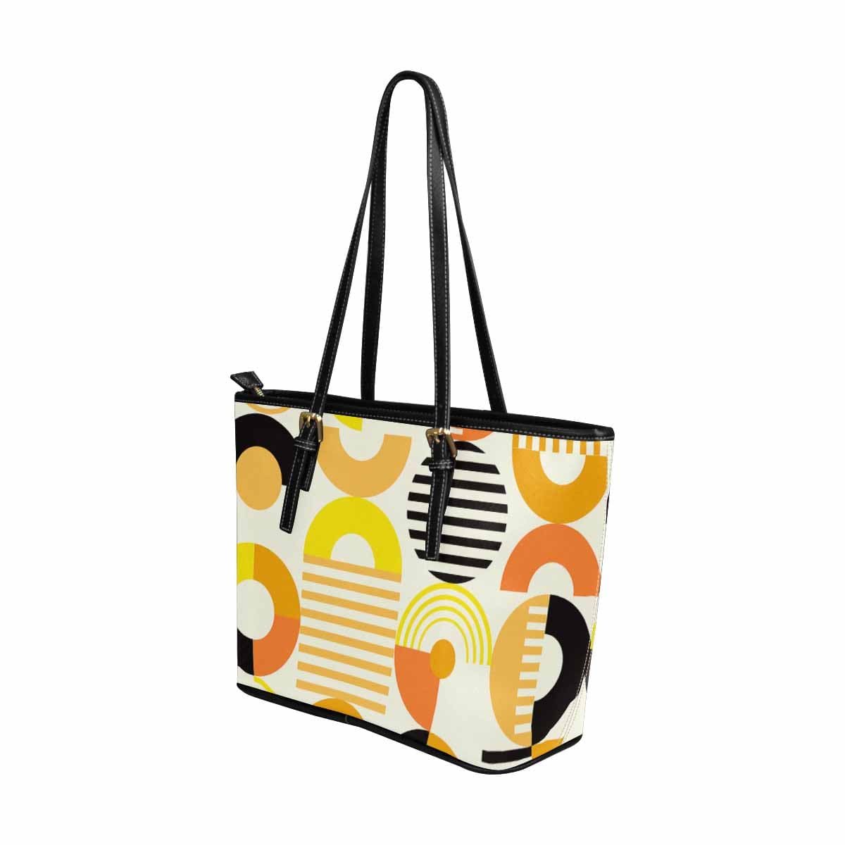 Large Leather Tote Shoulder Bag in multicolor, showcasing its spacious design and adjustable straps, perfect for everyday use.