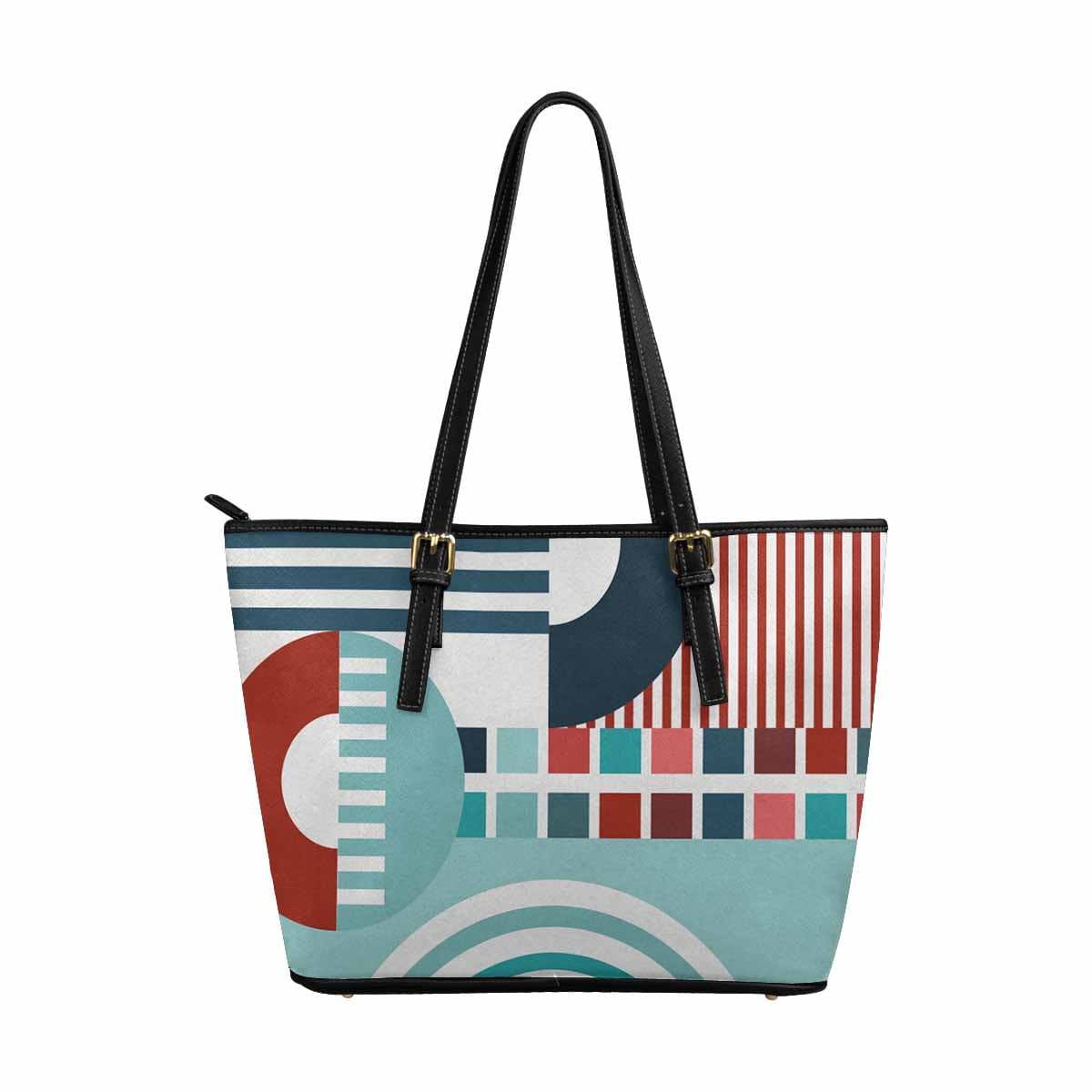 Large Leather Tote Shoulder Bag in multicolor, showcasing its spacious design and durable PU leather material.