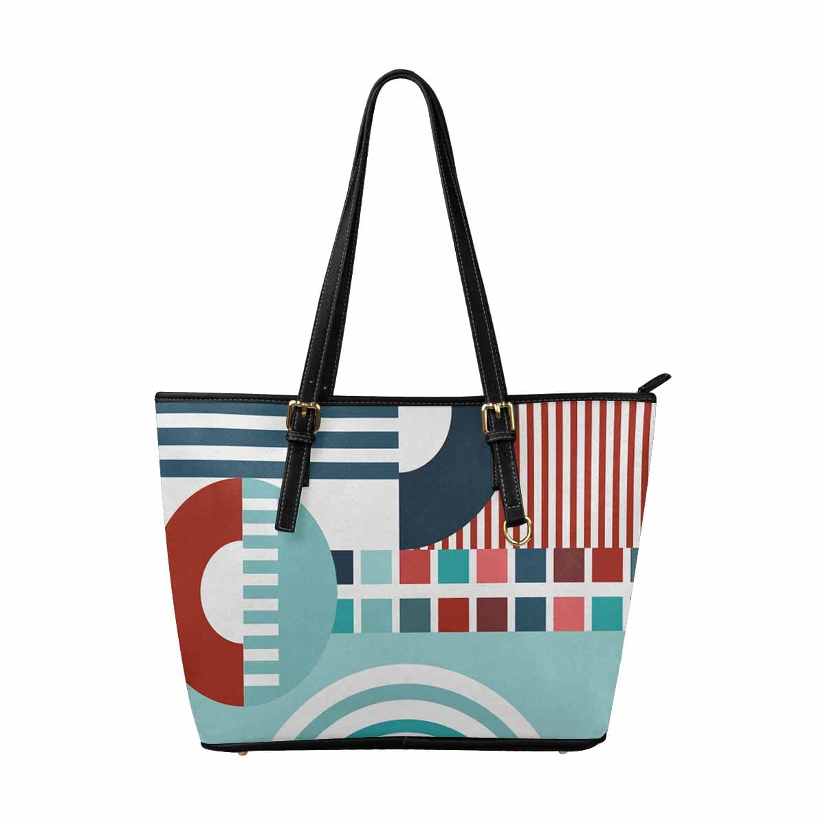 Large Leather Tote Shoulder Bag in multicolor, showcasing its spacious design and durable PU leather material.